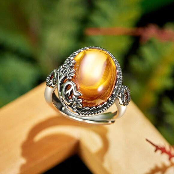 NWOT Adjustable 925 sterling silver ring, scrolling floral details perfect gift - Picture 2 of 3